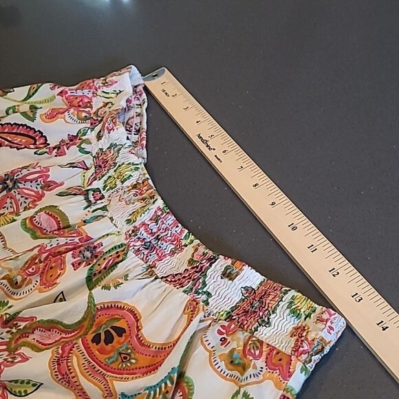 Korea sz M 100% cotton flared skirt with lining, elastic waist - Picture 9 of 10